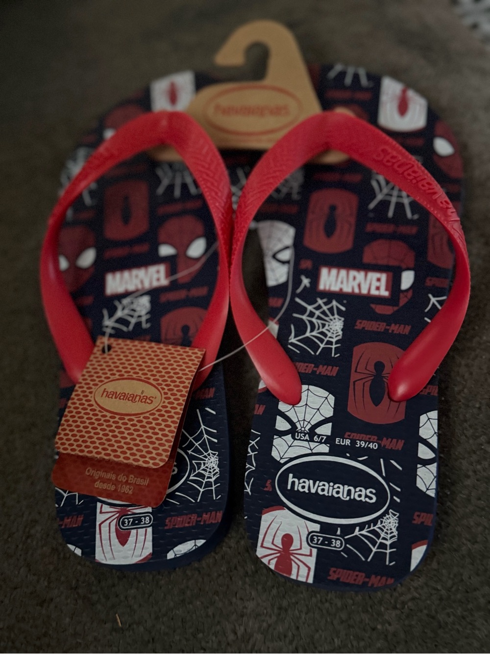 Havaianas Marvel Spider-Man Navy & Red Flip Flops